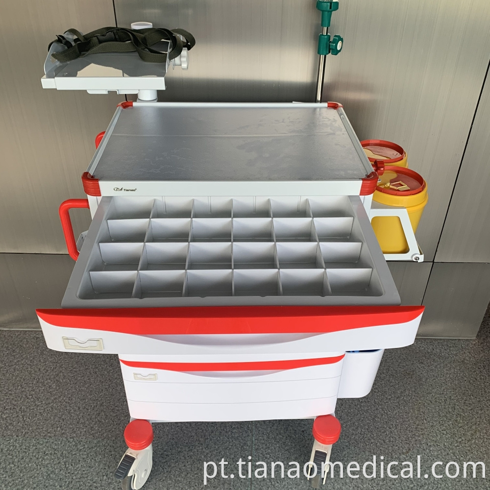 Hospital ABS Steel Emergency Trolley